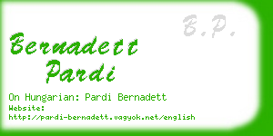 bernadett pardi business card